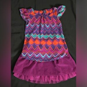 Gap Kids 2 PC Set Multi Colored Blouse Purple Tulle Lined Skirt SZ M 8